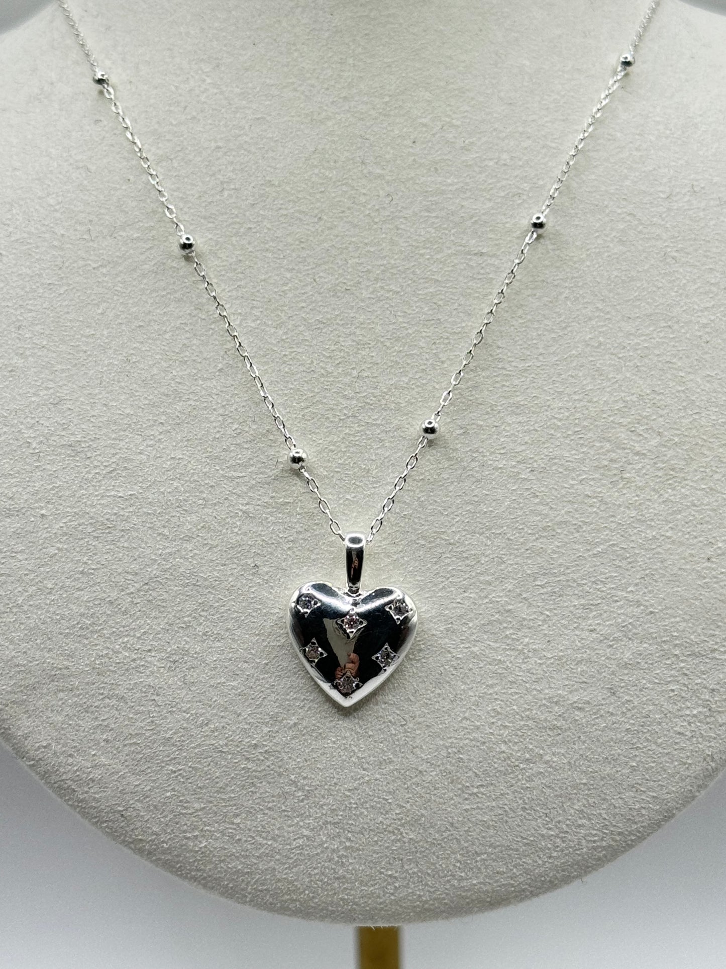 Beautiful Heart Pendant Necklace 925 Sterling Silver Women Girls Jewellery Gift