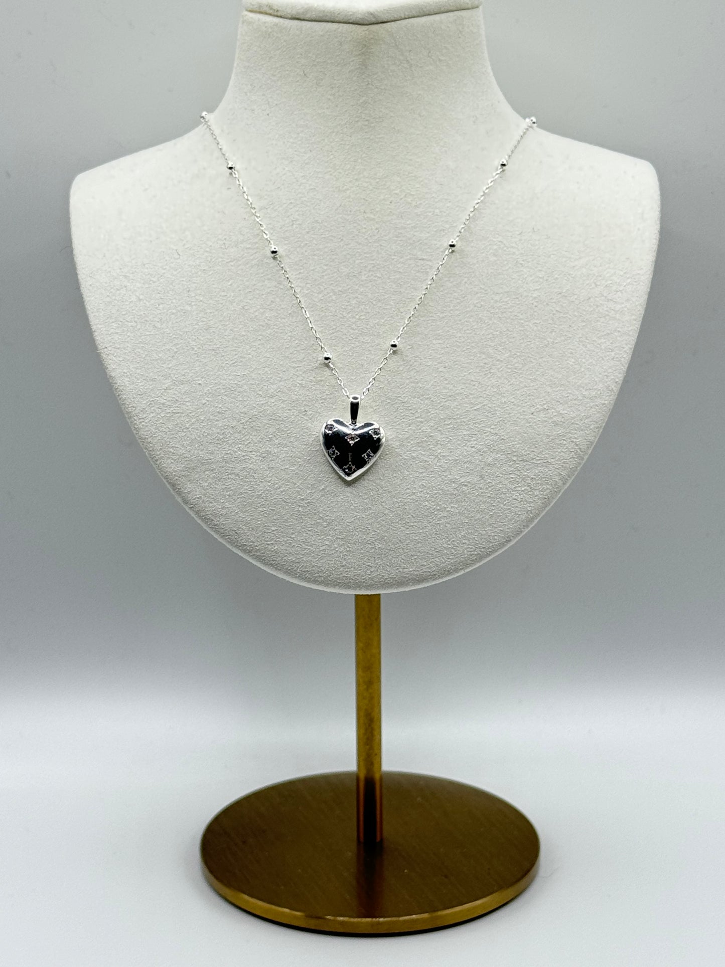 Beautiful Heart Pendant Necklace 925 Sterling Silver Women Girls Jewellery Gift