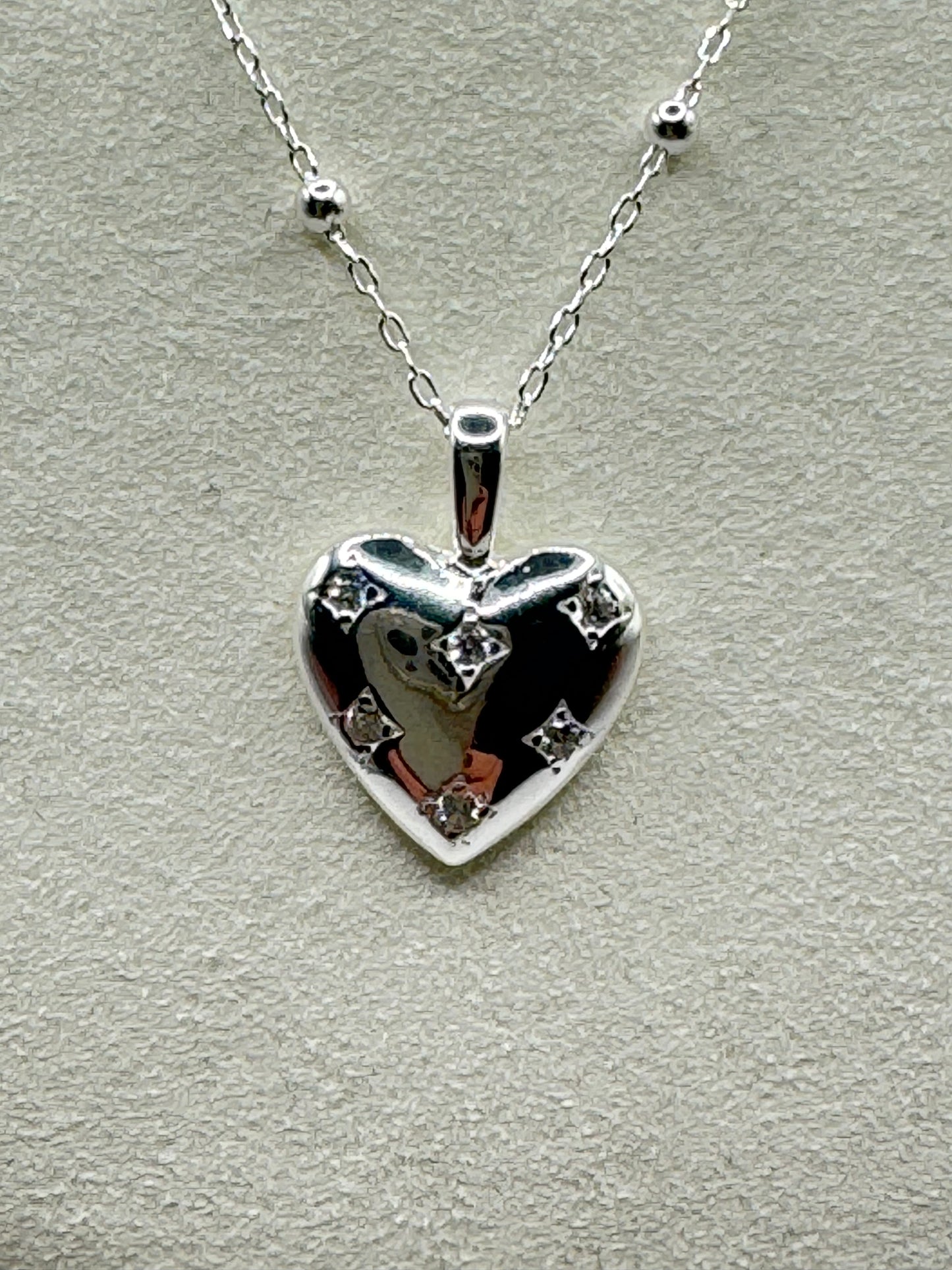 Beautiful Heart Pendant Necklace 925 Sterling Silver Women Girls Jewellery Gift