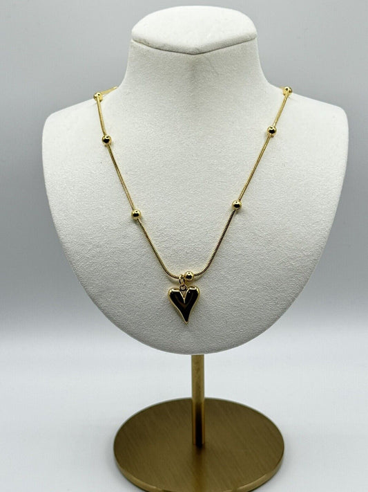 18k Plated Heart Pendant Necklace