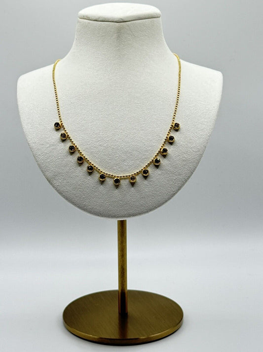 18k Gold Plated Multi Stone Necklace