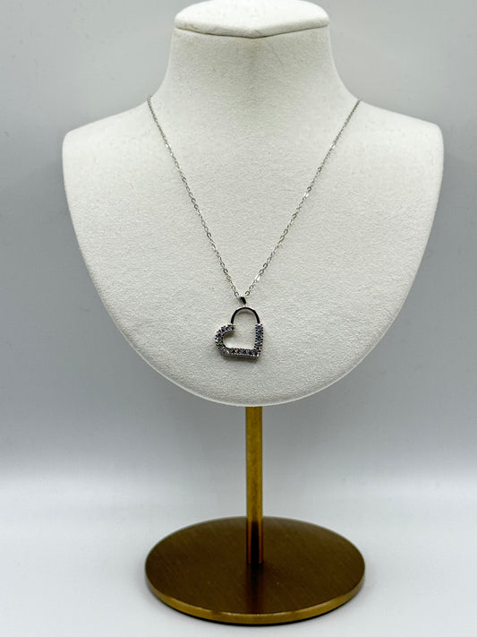 925 Sterling Silver Heart Pendant & Necklace